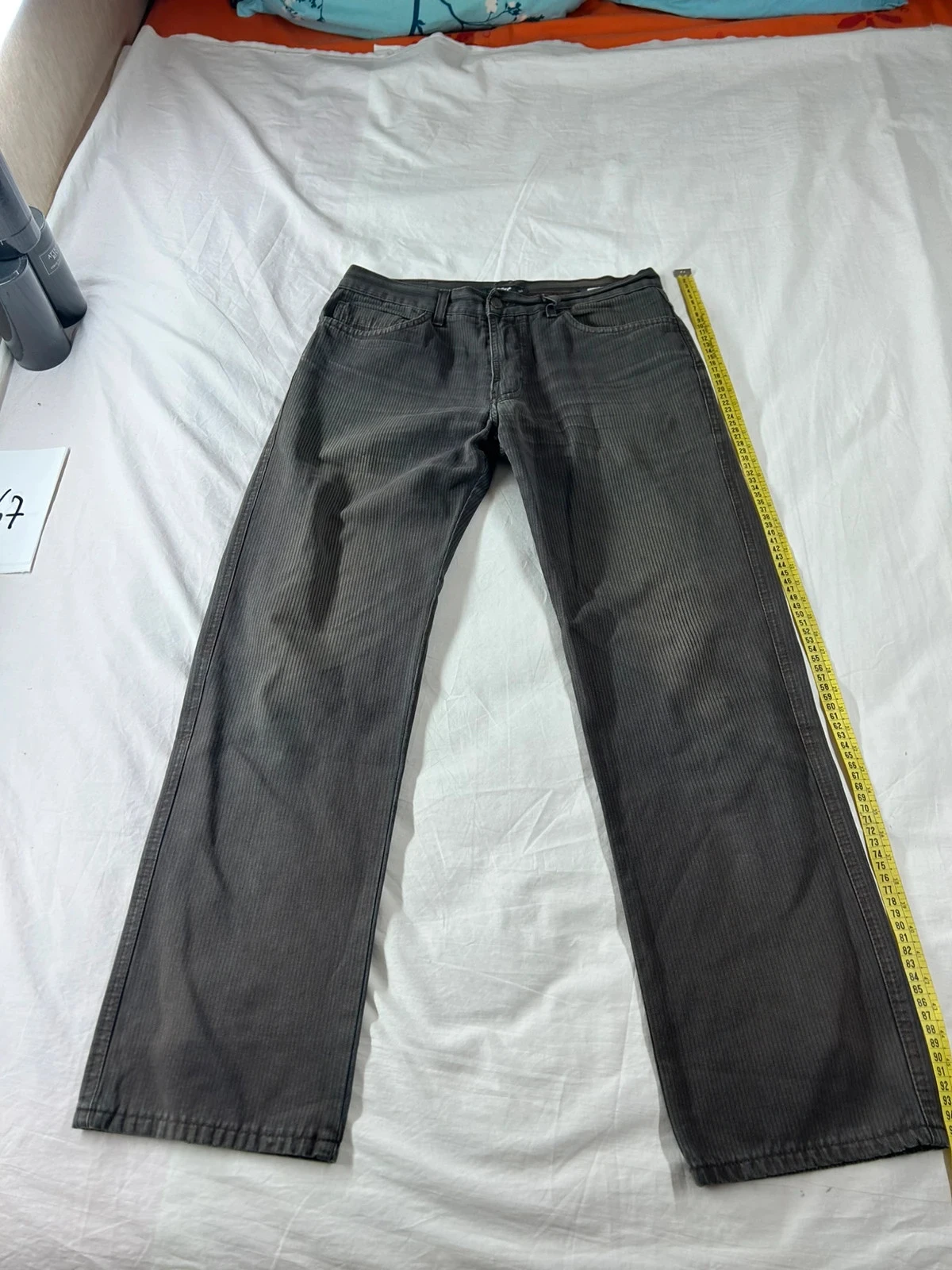 Jean côtelé gris marron celio